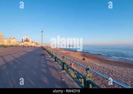 The beautiful seafront walk at Brighton England - BRIGHTON, UNITED KINGDOM - FEBRUARY 27, 2019 Stock Photo