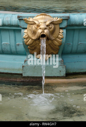 Artistic detail on the famous Ross Fountain landmark in Princes Street gardens in Edinburgh city centre, Scotland Stock Photo