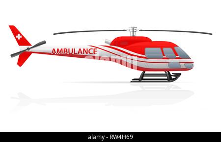 ambulance helicopter vector illustration vector illustration isolated on white background Stock Vector