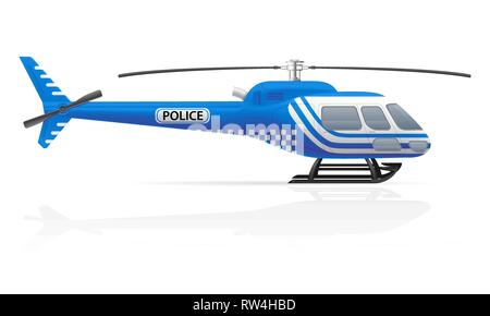 police helicopter vector illustration vector illustration isolated on white background Stock Vector
