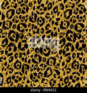Abstract textured pattern. Bright animal skin. Leopard seamless print. Stock Vector