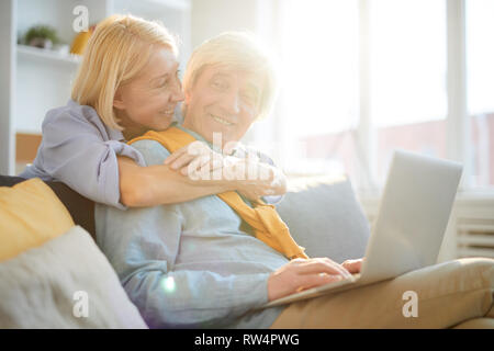Senior Man Working from Home Stock Photo