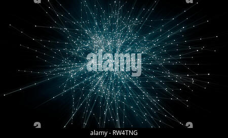 abstract image of neural network on black background Stock Photo - Alamy