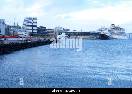 Tromso waterfront, Northern Norway, Europe Stock Photo