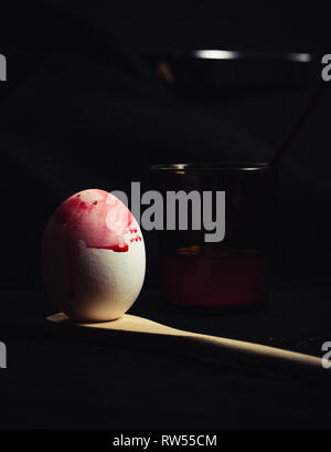 Set of poorly colored eggs Stock Photo