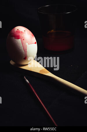 Set of poorly colored eggs Stock Photo