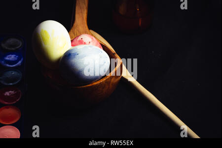 Set of poorly colored eggs Stock Photo