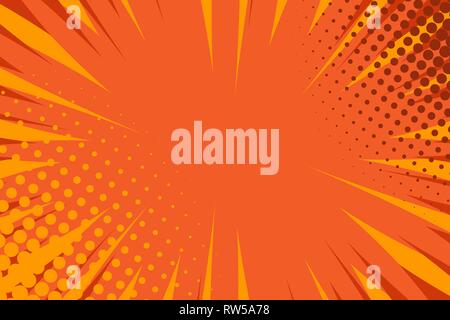 Comic book pop art strip radial backdrop Stock Vector