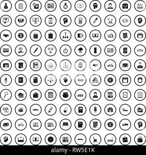 100 loan skill icons set, simple style  Stock Vector