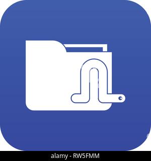 Computer worm icon digital blue Stock Vector