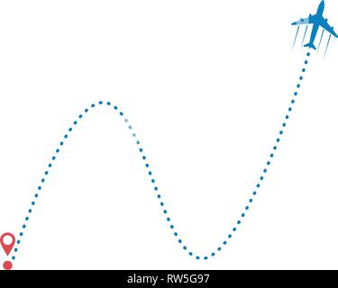plane and its track Stock Vector