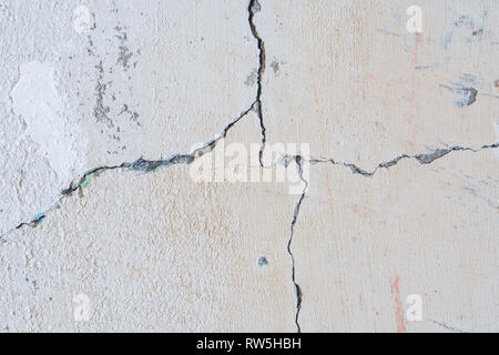 Destruction in Reinforced Concrete Construction. Defects at the Junction of Structural Elements of the Wall Stock Photo