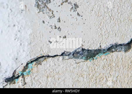 Destruction in Reinforced Concrete Construction. Defects at the Junction of Structural Elements of the Wall Stock Photo