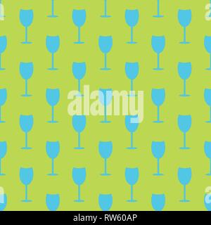 Glass seamless pattern on the neon green background Stock Vector
