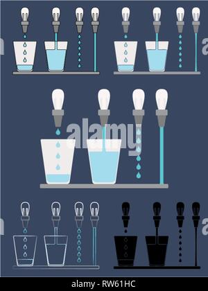 Drinking fountain drop and gushing 2 Stock Vector