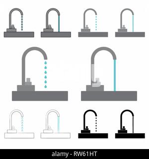 Drinking fountain drop and gushing Stock Vector
