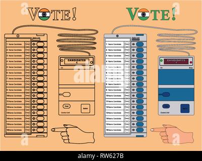 Electoral voting machine Electronic EVM Election equipment VVPAT icon in  circle round outline black color vector illustration flat style simple  image Stock Vector Image & Art - Alamy