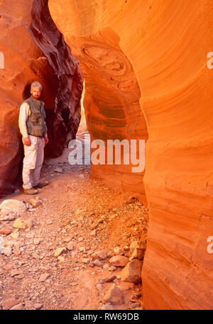 self portrait of john lambing in little death hollow near escalante, utah Stock Photo