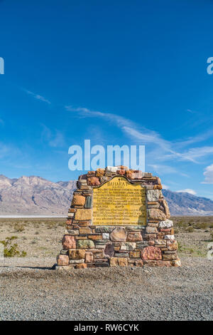 Roadside marker for the ghost town of Ballarat  along the Trona-Wildrose road in California. Stock Photo