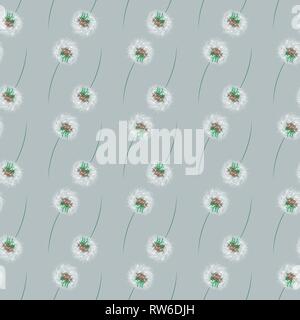 Abstract Vector Floral print. Dandelions Seamless Pattern 10 eps Stock Vector
