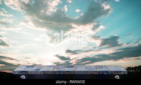 Empty rock stone shelf on sky background Stock Photo