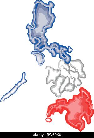 Watercolor map of Philippines Stock Vector