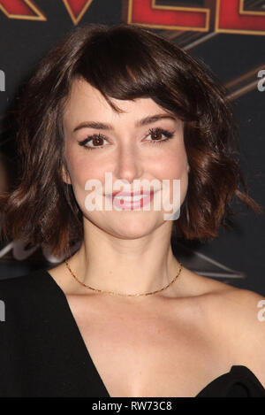 Los Angeles, California, USA. 4th March, 2019. Milana Vayntrub 03/04/2019 The World Premiere of 'Captain Marvel' held at the El Capitan Theatre in Los Angeles, CA Photo by Izumi Hasegawa/HollywoodNewsWire.co Credit: Hollywood News Wire Inc./Alamy Live News Credit: Hollywood News Wire Inc./Alamy Live News Stock Photo