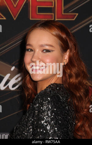 Sadie Stanley 03/04/2019 The World Premiere of "Captain Marvel" held at