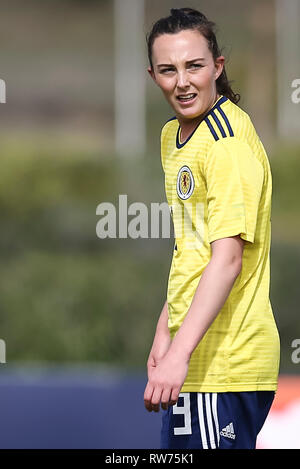 PARCHAL, 04-03-2019 ,Bela Vista Municipal Stadium, Algarve Cup 2019, Iceland - Scotland (Women),  Scotland player CAROLINE WEIR during the match Iceland - Scotland (Women) Stock Photo