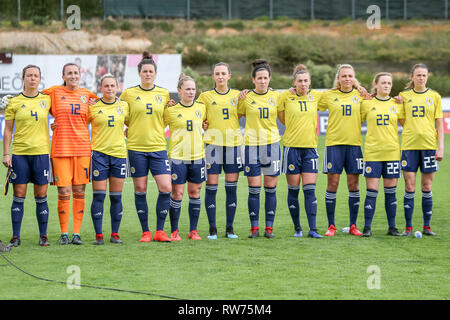 PARCHAL, 04-03-2019 ,Bela Vista Municipal Stadium, Algarve Cup 2019, Iceland - Scotland (Women),  during the match Iceland - Scotland (Women) Stock Photo