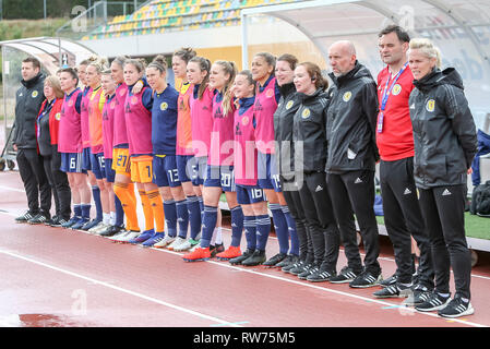 PARCHAL, 04-03-2019 ,Bela Vista Municipal Stadium, Algarve Cup 2019, Iceland - Scotland (Women),  during the match Iceland - Scotland (Women) Stock Photo