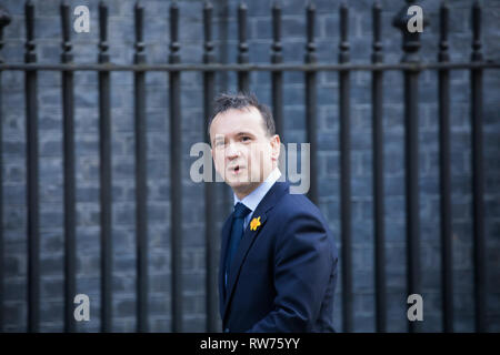London, UK. 5th Mar, 2019.Secretary of State for Wales The Rt Hon Alun Cairns MP arrives for the weekly cabinet meeting at 10 Downing Street in London. Credit: Keith Larby/Alamy Live News Stock Photo