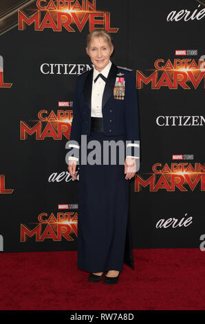 LOS ANGELES, CA - MARCH 4: Brigadier General Jeannie M. Leavitt, at the world premiere of Marvel Studios’ Captain Marvel at El Capitan Theater in Los Angeles, California on March 4, 2019. Credit: Faye Sadou/MediaPunch Stock Photo