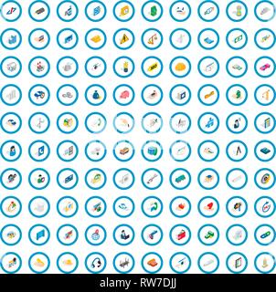 100 company icons set, isometric 3d style Stock Vector