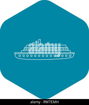 Long ship icon, outline style Stock Vector Image & Art - Alamy