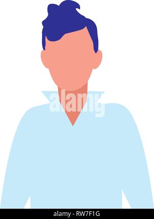 avatar man standing icon over white background colorful design vector ...
