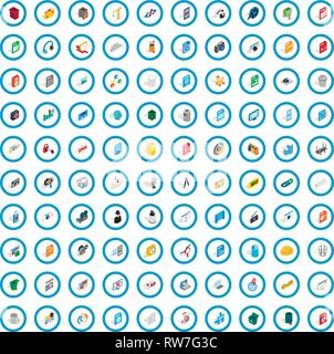 100 computer icons set, isometric 3d style Stock Vector