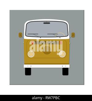 Bus. Front view. Vector illustration. Flat design. Stock Vector