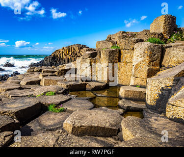 Giant's Causeway in Northern Ireland on a sunny afternoon Stock Photo