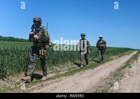 Group of Jagdkommando soldiers of the Austrian special forces . Stock Photo