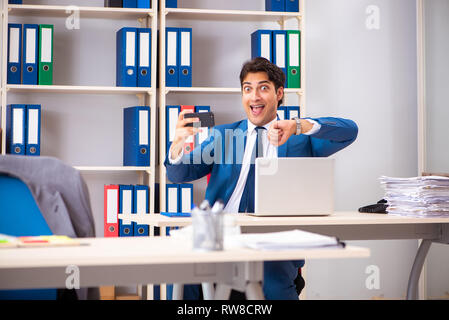 Employee stealing important information in industrial espionage concept Stock Photo