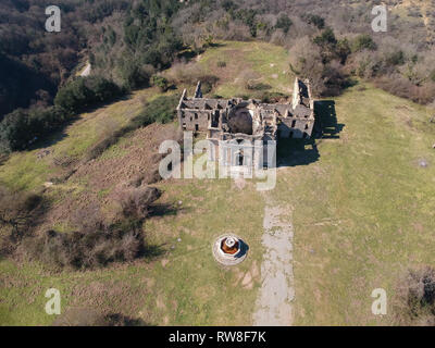 aerial view of the ancient town Monterano Stock Photo