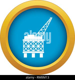 Oil platform icon blue vector isolated Stock Vector