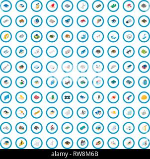 100 construction icons set, isometric 3d style Stock Vector