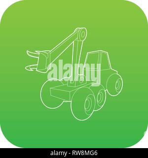 Hydraulic crane icon green vector Stock Vector