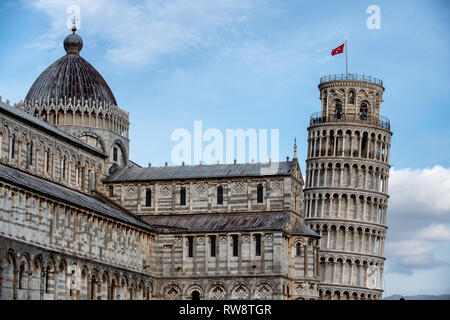 Piazza del Duomo in Pisa, basilica and leaning tower, Italy Stock Photo