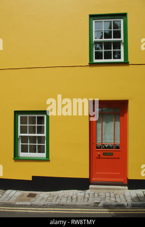 Colourful frontage of a house in the seaside resort of Lyme Regis, Dorset, UK Stock Photo