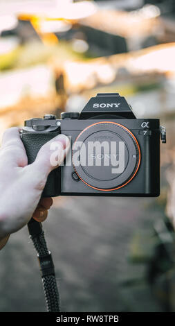 Sony A7 Full Frame Mirrorless Camera Stock Photo