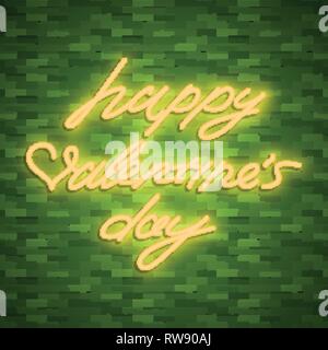 Happy Valentines Day. Neon. Vector stock images Stock Vector
