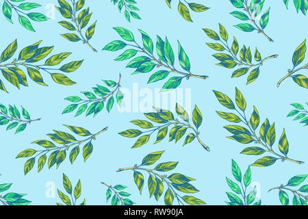 Laurel twigs seamless patern Stock Vector